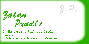 zalan pandli business card